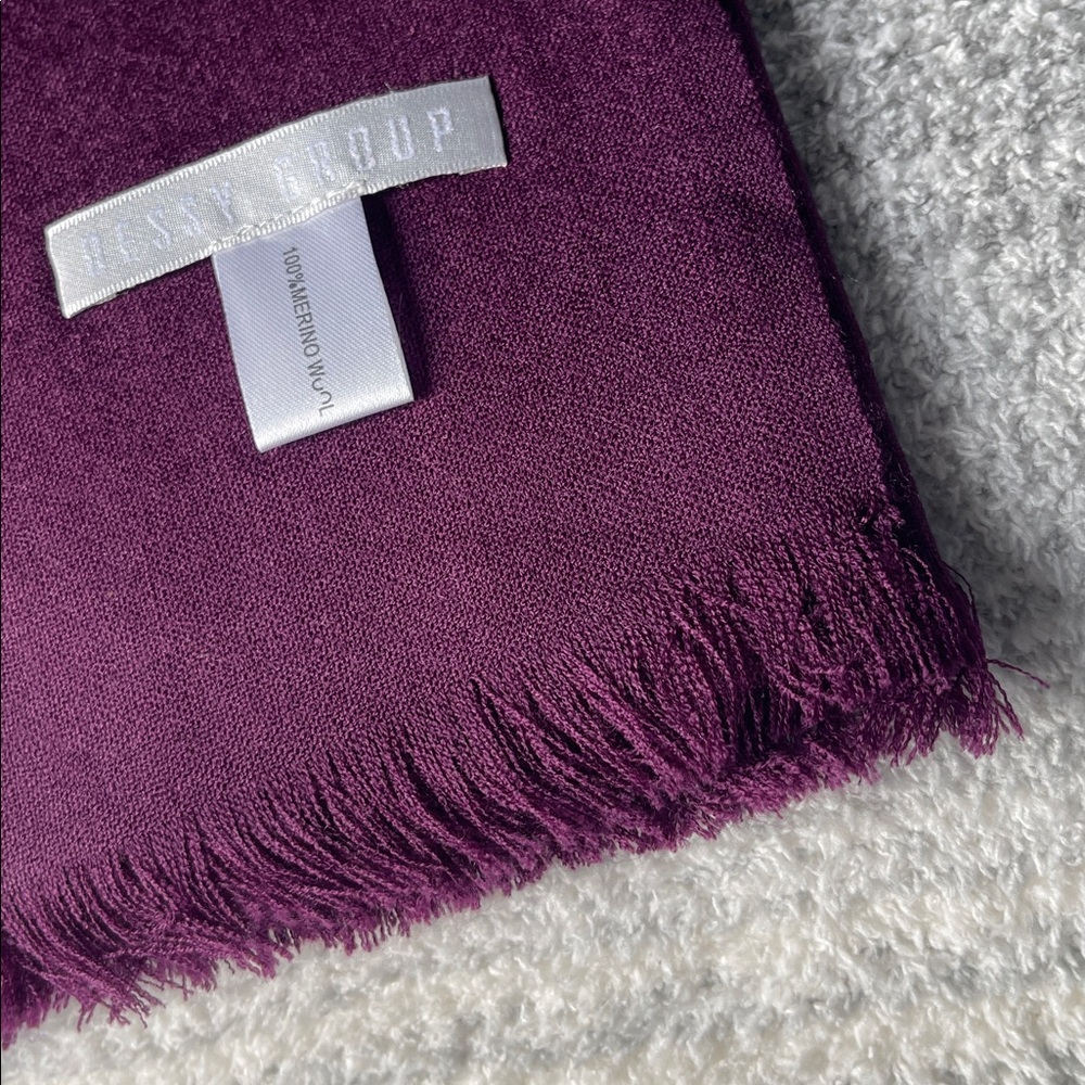 New - Aubergine / Purple - Merino Wool - Pashmina Scarf - Picture 8 of 13